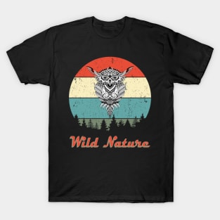 Wild Nature Owl Abstract Sunset T-Shirt